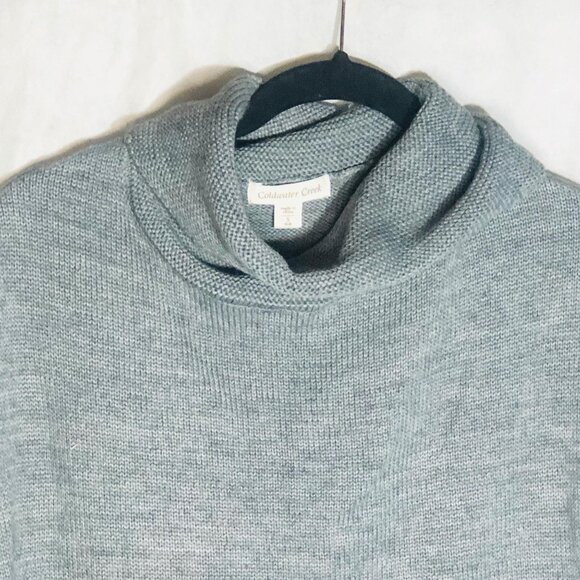 Coldwater creek sweater shirt knit short sleeve gray cowl neck size small READ - Picture 5 of 11
